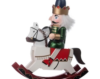 Christmas wooden nutcracker ,Wooden Horse Nutcracker: Handmade Christmas Ornament.