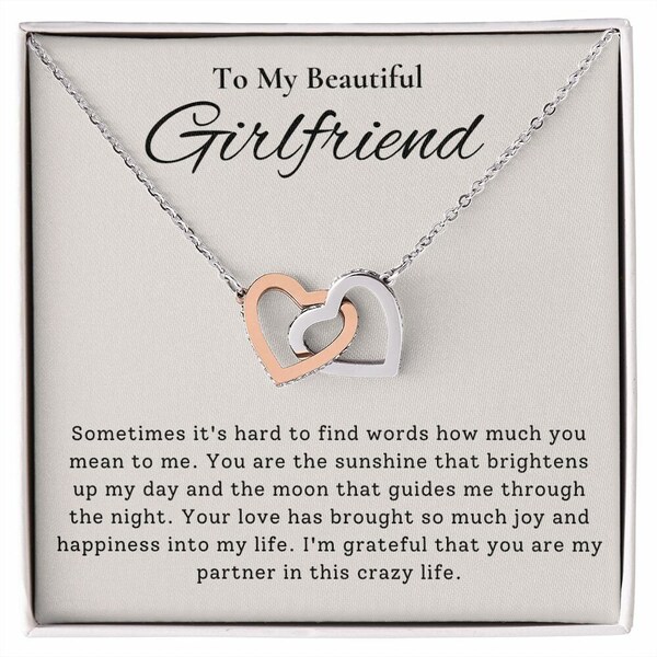 Girlfriend Heart Necklace, Girlfriend Gifts, Girlfriend Christmas Gifts, Girlfriend Necklace, Unique Gift For Girlfriend, Girlfriend Jewelry