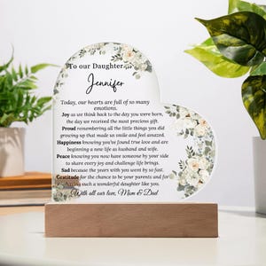 Bride Gift from Mom To My Daughter on Her Wedding Day, Mother to Daughter, Bride Wedding Gift for Daughter Rehearsal Dinner, Personalised