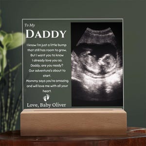 To My Daddy Gift from Bump Acrylic Plaque, Christmas Gift 2025 for Dad To Be from Baby Bump, Pregnancy Gift for Dad, Expecting Dad Gift