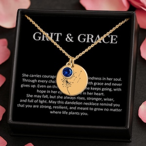 Grit and Grace Necklace, Warrior Gift, Inspirational Gifts Strength Necklace Sobriety Encouragement Gifts, Divorce Break Up Strength Gift