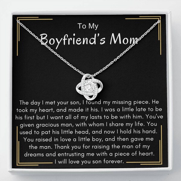 To My Boyfriends Mom Gift for Mother's Day, Future Mother in Law Necklace, Boyfriend’s Mom Birthday Gift, Boyfriend Mom Jewelry