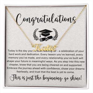 Personalized Name Necklace, College Graduation Gift for Daughter, Graduation Jewelry, Grad Gift for Best Friend, Masters High School Gifts