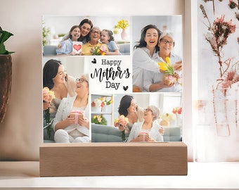 Mother's Day Gift for Mom Photo Keepsake Gift from Daughter, Mom Birthday Gift Acrylic Plaque Personalized Photo Gift for Mom Grand Mother