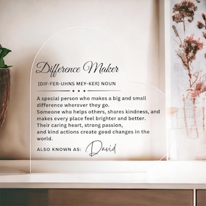 Difference Maker Plaque Gift, Retirement Gift, Employee gift, Teacher Gift, Coworker Gift, Appreciation Gift, Coworker gift, Thank You Gifts