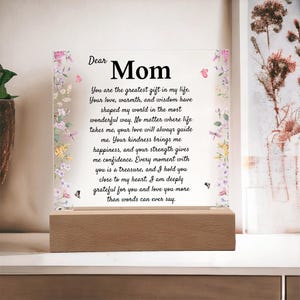 Luz de noche con letra manuscrita personalizada, regalo único para mamá, abuela, nana, regalo del Día de la Madre, placa de cumpleaños, lámpara LED para mamá