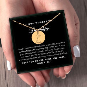 Personalized Daughter Name & Birth Flower Necklace Birthday Gift from Mother to Daughter Gift Birthday Gifts from Mom Daughter Jewelry