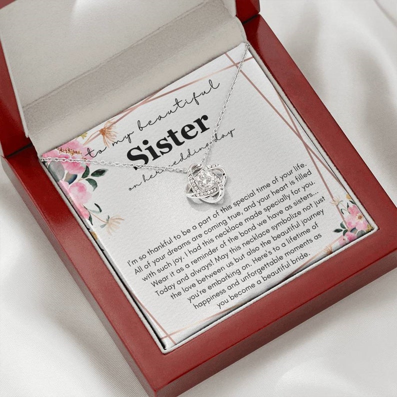 Sister Wedding Day Gift, Bride's Wedding Gift From Sister, to My Sister