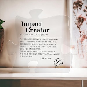 Custom Difference Maker Gift For Teacher Boss Appreciation, Nurse Appreciation Preceptor Gift For Mentor, Impact Creator Definition Plaque