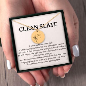 Clean Slate Necklace, Warrior Gift, Inspirational Gifts Strength Necklace Sobriety Encouragement Gifts, Divorce Break Up Strength Gift