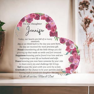 Bride Gift from Mom To My Daughter on Her Wedding Day, Mother to Daughter, Bride Wedding Gift for Daughter Rehearsal Dinner, Personalised