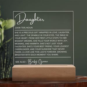 Personalized Daughter Definition Gift from Mom, Birthday Gift for Daughter from Mom, To My Daughter Graduation Gift, Christmas Gifts for Her