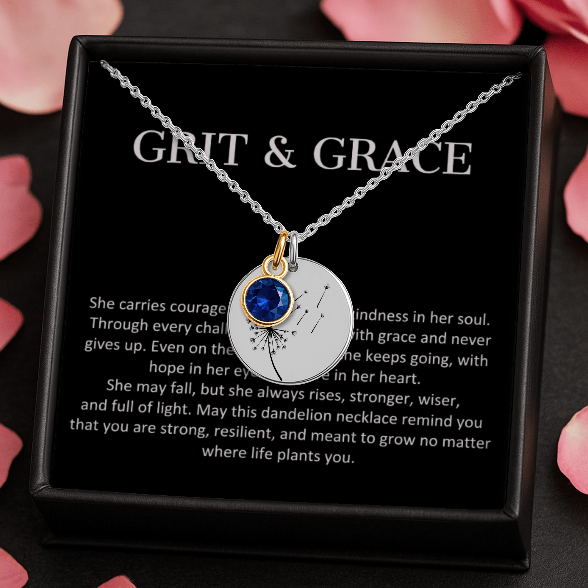 Grit and Grace Necklace, Warrior Gift, Inspirational Gifts