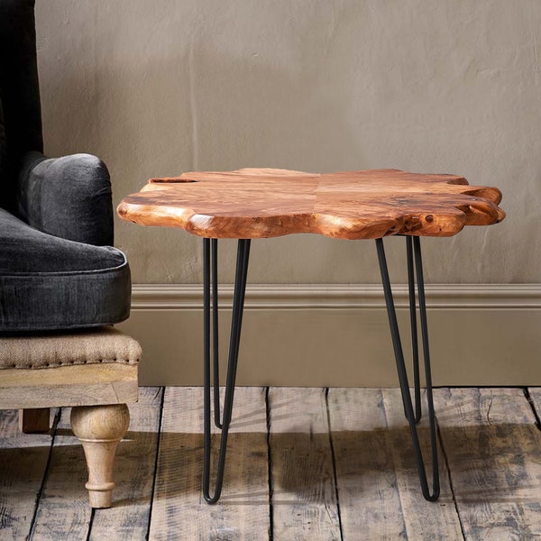 Rustic Live Edge Coffee Table, Unique Wood Side Table, Live Edge Furniture, Farmhouse Furniture, Handmade, Fall Decor