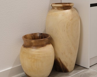 Rustic Farmhouse Suar Wood Vase