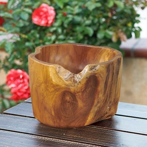 Rustic Wooden Bowl, Handmade Natural Teak Root Bowl, Serving Bowls, Rustic Bowl Decor, Wedding Gift, Housewarming Gift