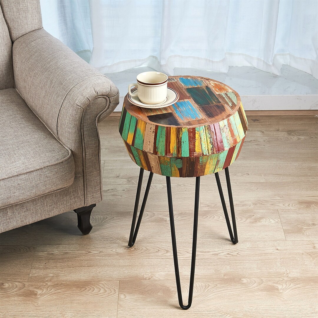 Reclaimed Wood Side Table, Night Stand, Wood Plant Stand, Accent Table