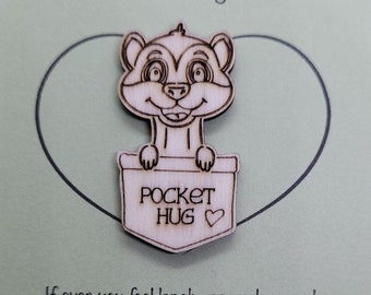 Meerkat Handmade Wooden Pocket hug token love gift little pocket hug, pick me up pocket hug token missing you