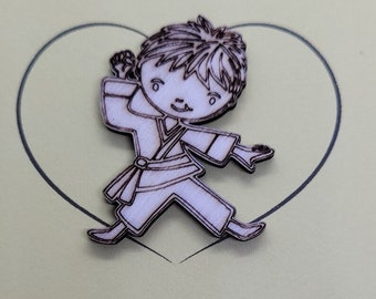 Karate Handmade Wooden Pocket hug token love gift little pocket hug, pick me up pocket hug token missing you