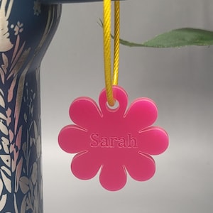 Porte-clés prénom personnalisé en acrylique, pour verres de 40 oz, sacs, bagage, étiquette de sac d'école, porte-clés pour étiquette nominative (aucun gobelet n'est inclus)