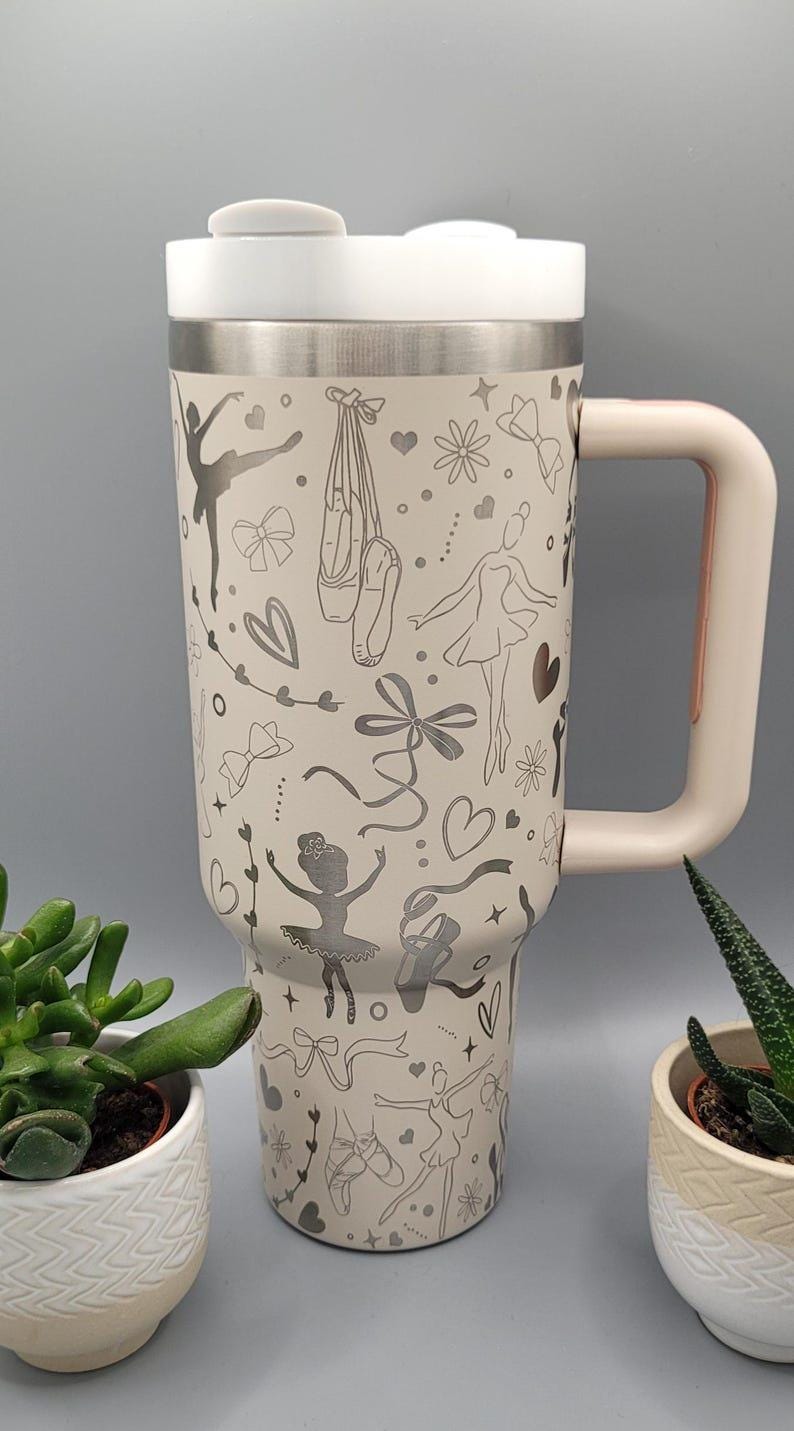 Ballet, dance, sport Engraved 40oz Double Wall Insulated Tumbler with Handles