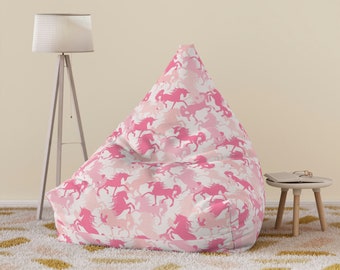 Rosa Pferde / Einhörner Kinder Sitzsack Stuhlhusse Rosa Pferde / Einhörner