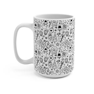 Grillige vakantiemok 15oz - Gezellige winterdecoraties, leuke cadeaus, kopje thee en koffie, Kerstmis, sneeuwpop, peperkoek