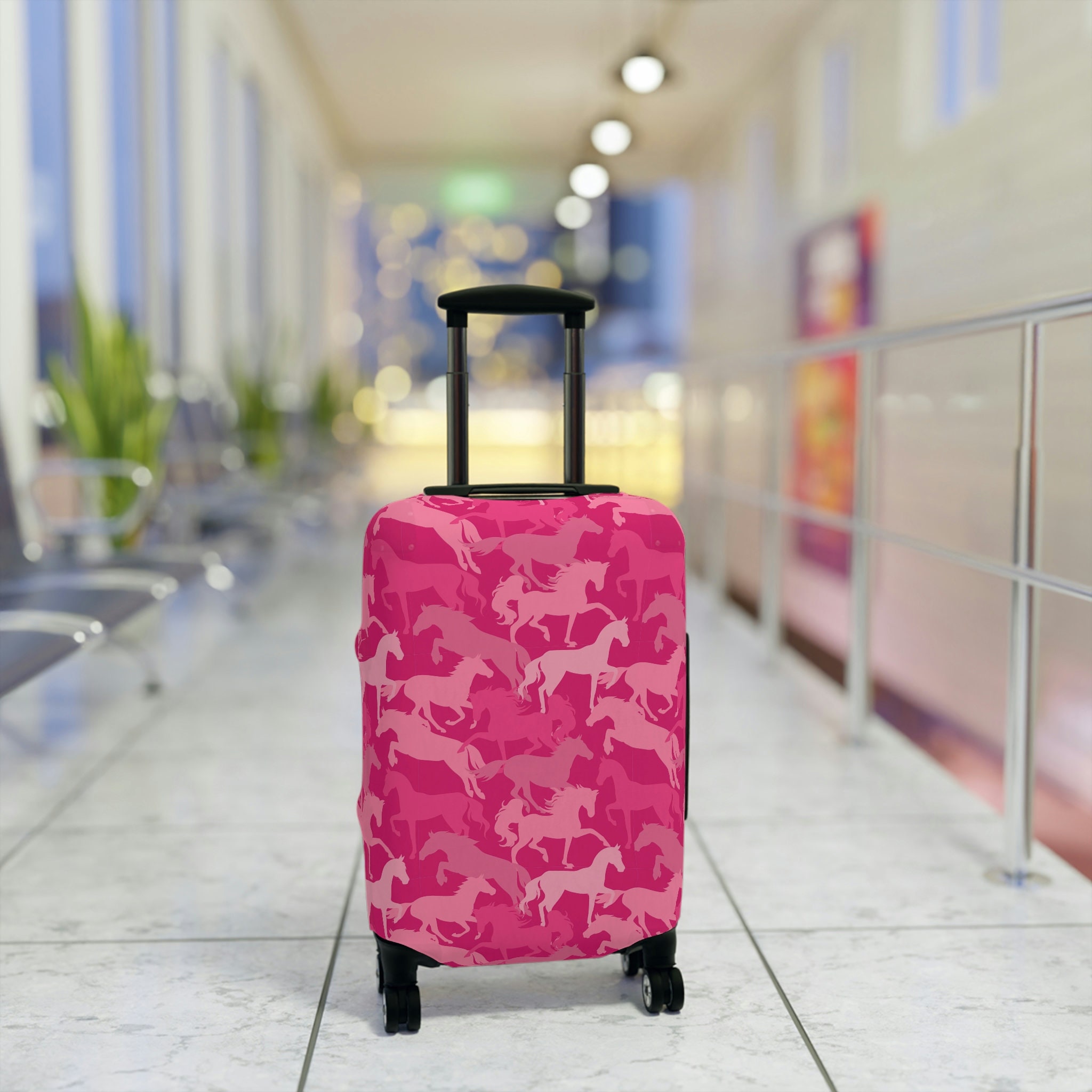 Kids Pink horses Luggage Cover