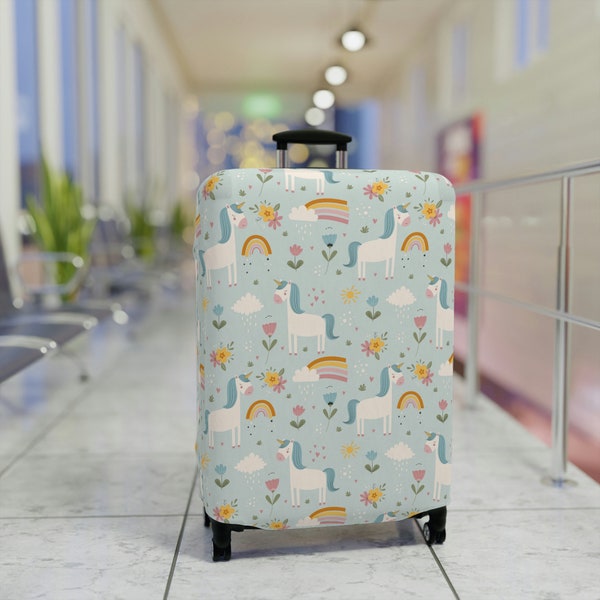 Kids unicorn suitcase cover Designed Luggage Cover Modern Luggage Protector Suitcase Cover Carry on luggage Wrap