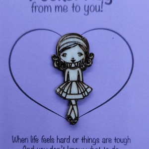 Irish dancer Handmade Wooden Pocket hug token love gift little pocket hug, pick me up pocket hug token missing you