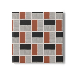Sottobicchiere in ceramica con motivo geometrico di metà secolo / Griglia retrò