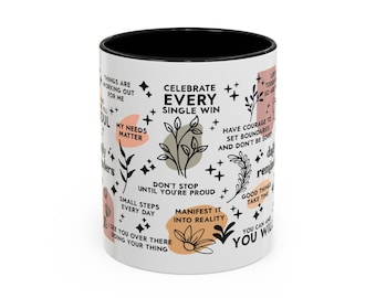 Inspirational Coffee Mug, Positive Affirmation Mug, Motivational Tea Cup, Gift for Her, Self-Care, Wellbeing, Daily Gratitude