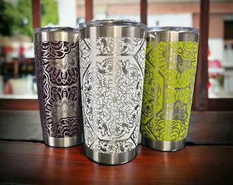 Hidden Swear Word Tumbler F*ck Mandala Laser Engraved 20oz Insulated Tumbler, Funny Tumbler Cuss Word Tumbler Funny Gift cuss word