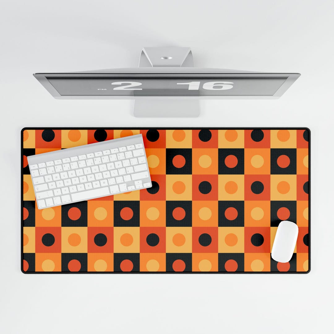 Trendy Minimalist Retro Pattern Desk Mat | Mouse Pad Desk Mat - Etsy