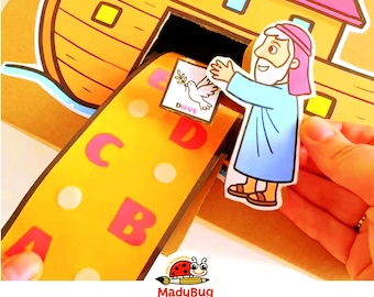 Noaks ark ABC-djurmatch | Utskrivbar PDF för förskolebarn och tidiga läsare