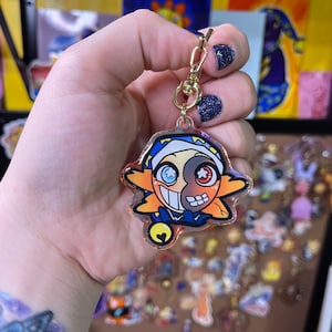 Eclipse rainbow holo epoxy keychain