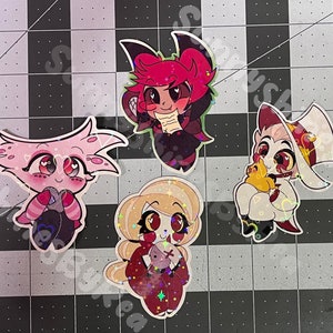 Lil’ hotel dwelling demon inspired stickers
