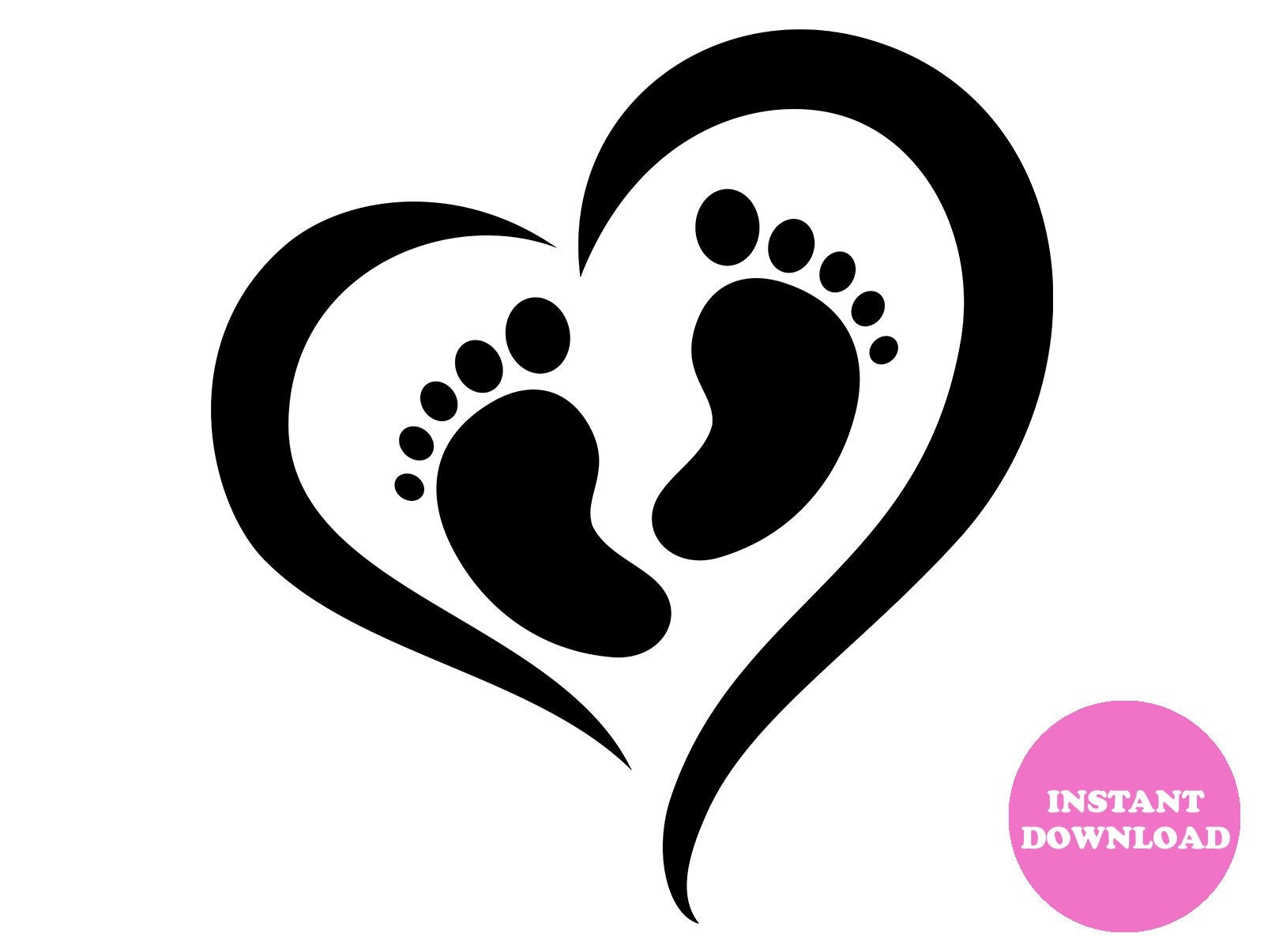 Baby Feet With Heart Svg Baby Feet Crafts Baby Feet Cricut Baby Shower ...