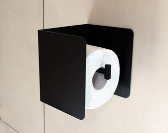 Schwarzer versteckter Toilettenpapierhalter N5, integrierter Toilettenpapierhalter, Edelstahl, minimalistisches Badezimmerzubehör, N-Line-Design