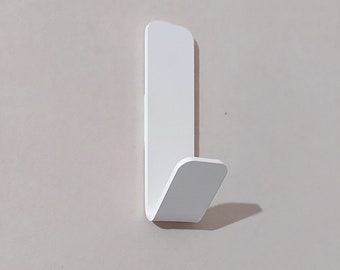 White towel rail NOLO, towel holder, minimalist, stainless steel, modern interior, n-line design