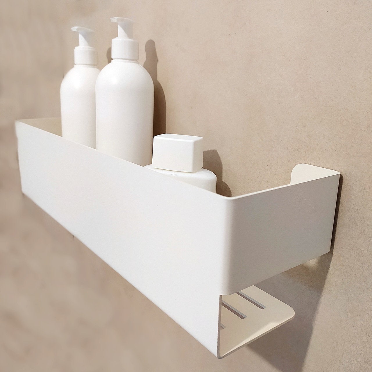 White Modern Bathroom Shelf NAJNA, White, Stainless Steel, Shower Shelf ...