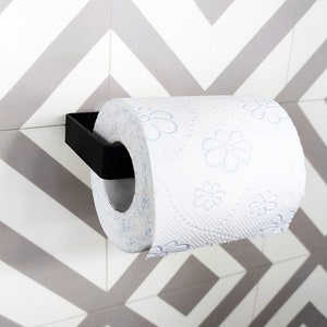 Porta rotolo di carta igienica nero N1, porta carta igienica, acciaio, accessori bagno minimalisti, design n-line