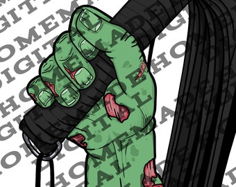 Zombie Bondage Flogger Print PNG Download