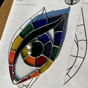 Eye Stained Glass Pattern, Digital Download Pattern, Stained Glass Patterns, Copper Foil Eye Pattern, Make Your Own Stained Glass