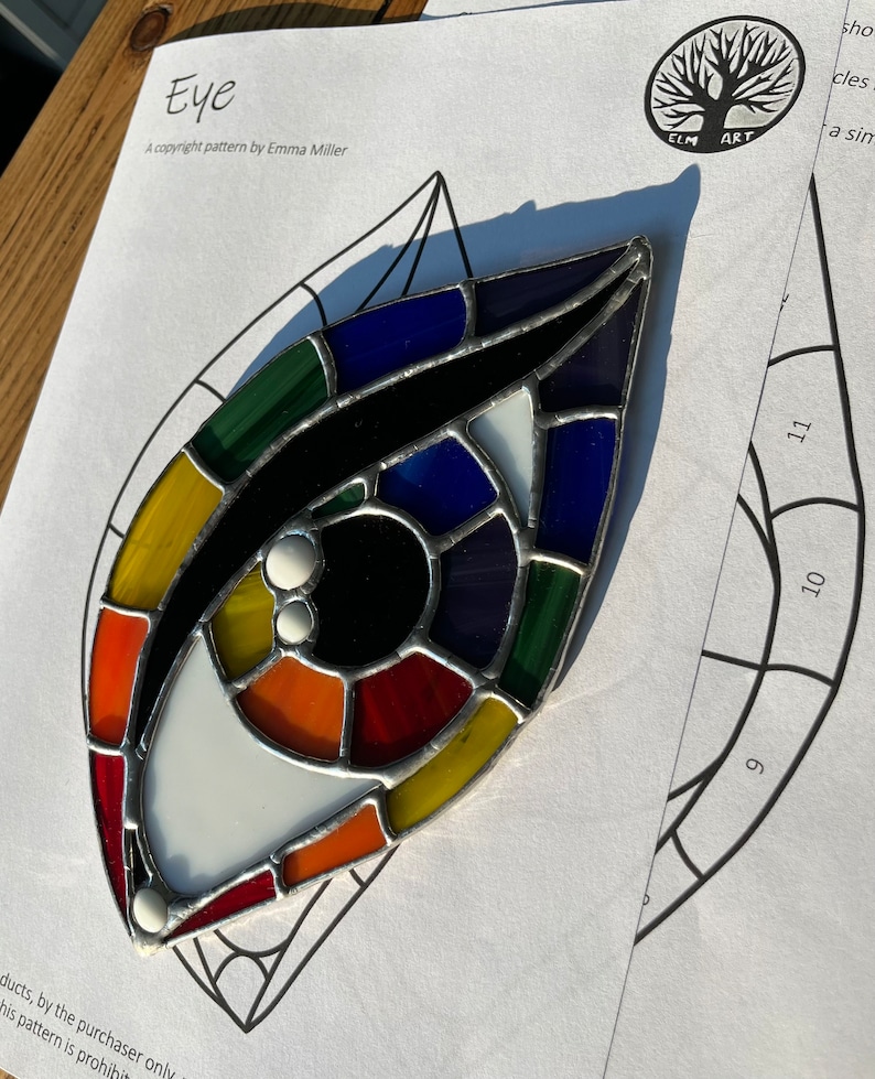 Eye Stained Glass Pattern, Digital Download Pattern, Stained Glass