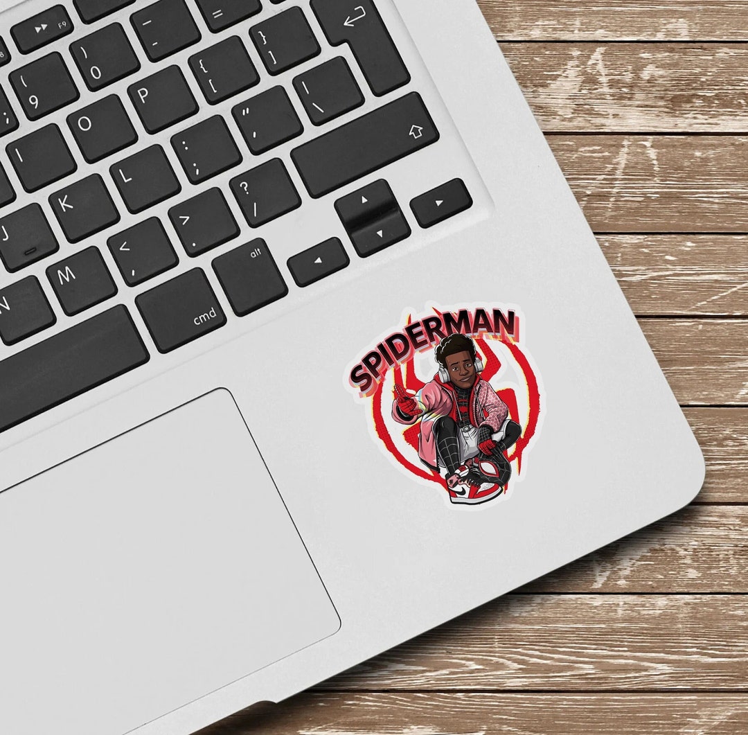 Spiderman Sticker Miles Morales Sticker Spiderverse Etsy