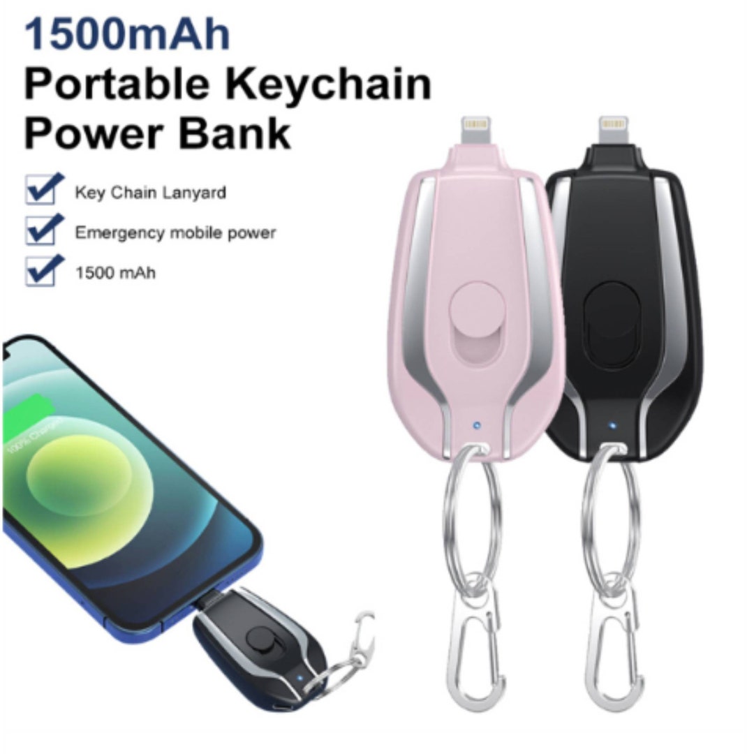 1500mah Mini Powerbank Keychain Emergency Charger With Typec/ Etsy