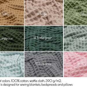 Cotton waffle pillow cases. Waffle pillow cover. Decorative pillow cover. Pre-washed Soft Various colors, sizes. Custom pillowcases image 5