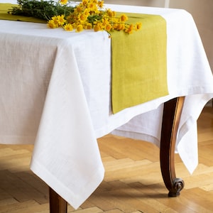 Leinen Tischdecke mit verschiedenen Ecken / Leinen Tischdecke / rechteckige Tischdecke / natürliche Leinen Tischdecke / benutzerdefinierte Tischdecke mit verschiedenen Farben / Leinen Geschenk