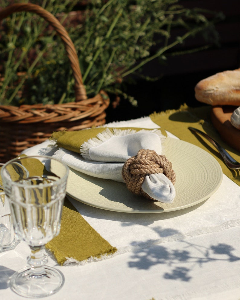 Rustic Napkin Rings / Napkin Holders / Turks Head Style / Nautical Napkin Ring Set /Beach Theme Tablescape /Custom Sets / Marina table decor image 4